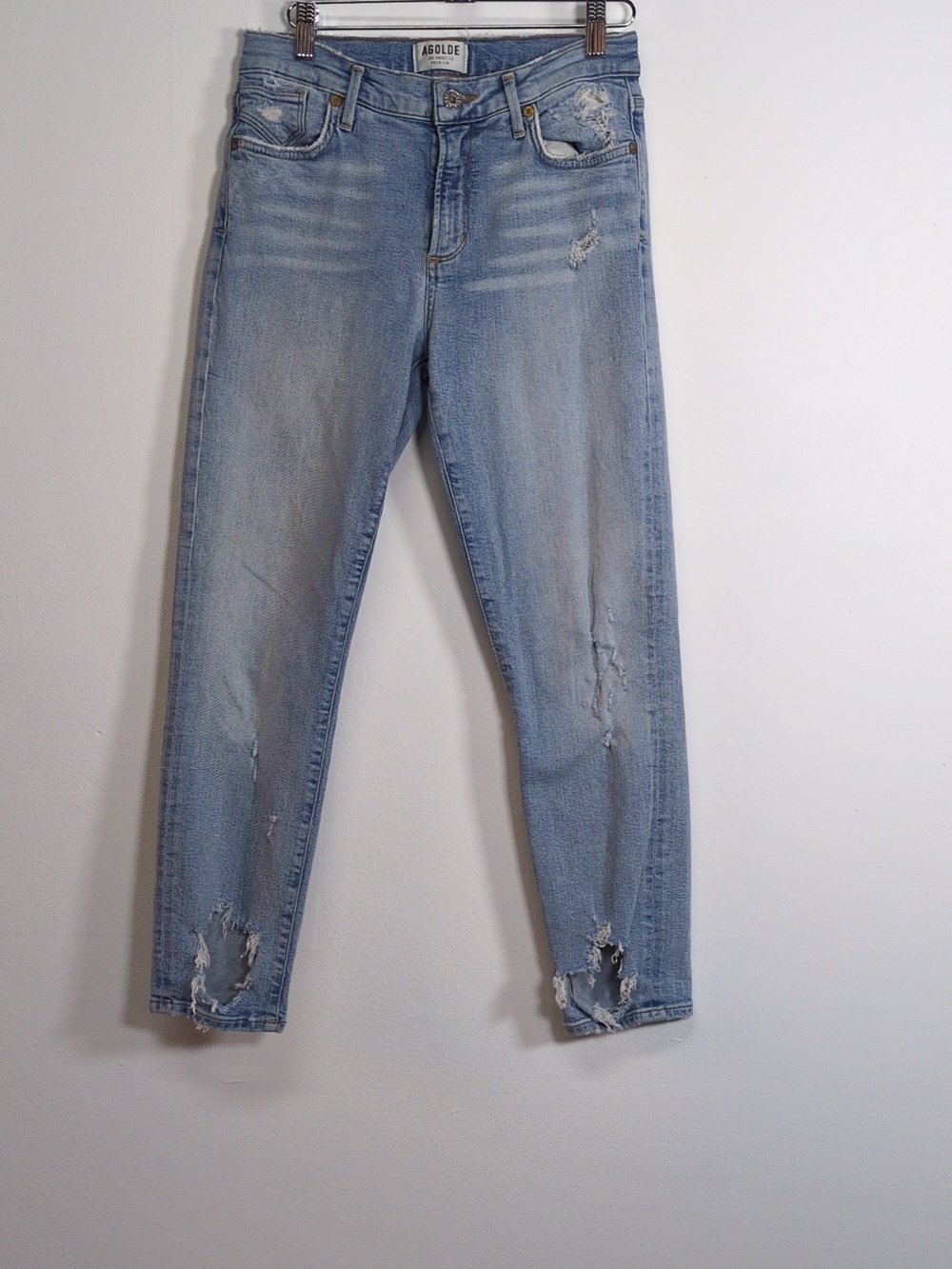 Agolde Light Wash Straight Leg Jeans Cropped Size 27